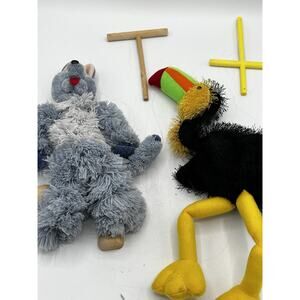 Lot of 2 Marionettes – Ganz Toucan & Vintage Wolf Puppet – Read Description